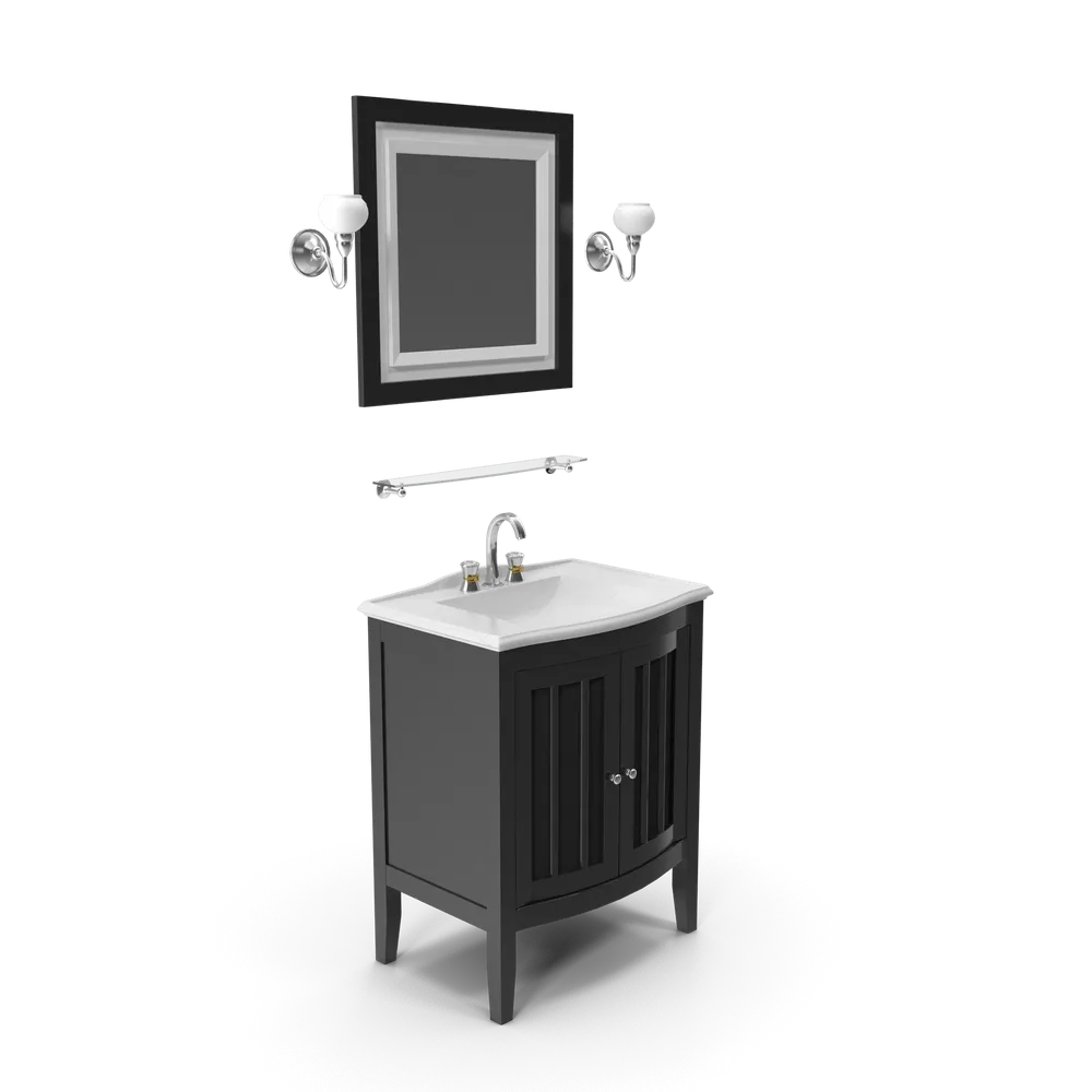 Wooden Bathroom Sink With Mirror — imagem 2