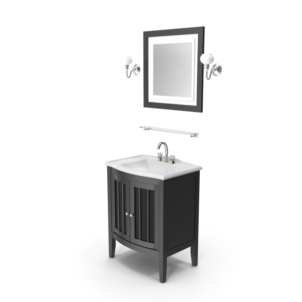 Wooden Bathroom Sink With Mirror — imagem 3